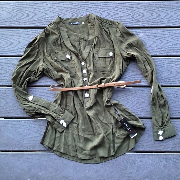 FYLO Long Sleeve Popover with Belt - Picture 1 of 9